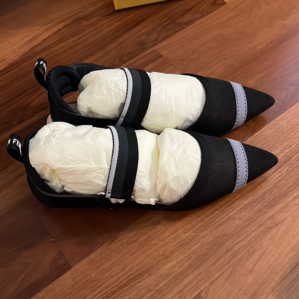 Fendi Fabric Flats With Mesh And Elastic Details - image 3